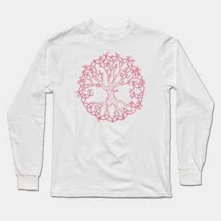 CELTIC SYMBOLS - TRIQUERA: CRIMSON TREE OF LIFE Long Sleeve T-Shirt